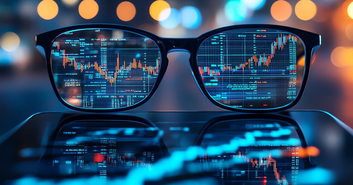 glasses on table with trading in lenses
