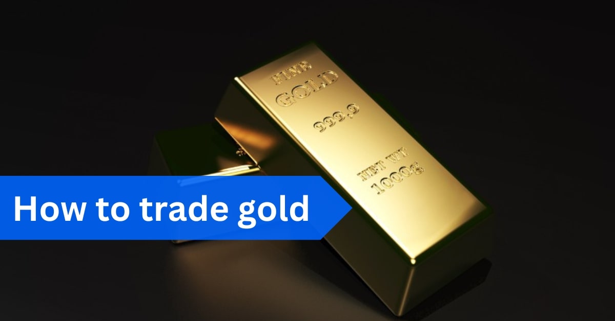 Two gold bars displayed on a dark surface, with a blue graphic overlay reading
