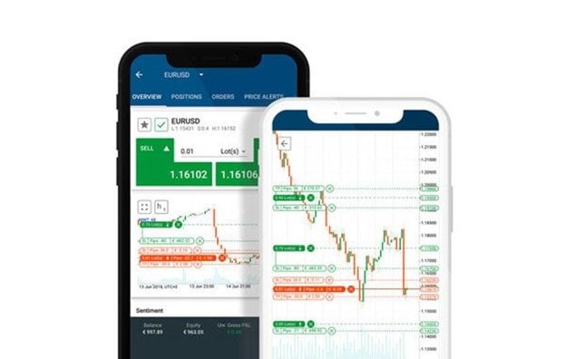 Forex trading apps displayed on an Android device, showcasing user-friendly interfaces and features